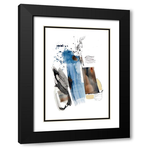 Blue Buzz III Black Modern Wood Framed Art Print with Double Matting by Barnes, Natasha
