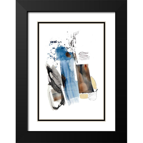 Blue Buzz III Black Modern Wood Framed Art Print with Double Matting by Barnes, Natasha
