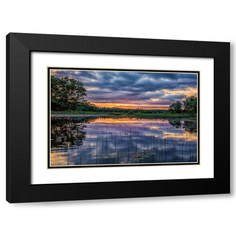 Sunset Reflections Black Modern Wood Framed Art Print with Double Matting by Howarth, Gail