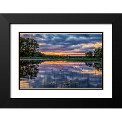 Sunset Reflections Black Modern Wood Framed Art Print with Double Matting by Howarth, Gail