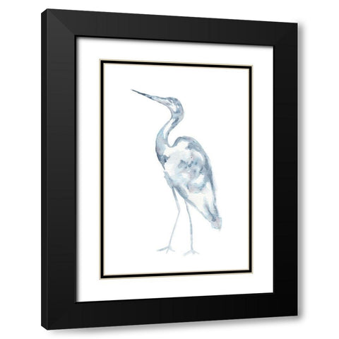 Beach Crane Black Modern Wood Framed Art Print with Double Matting by St. Amant, Yvette