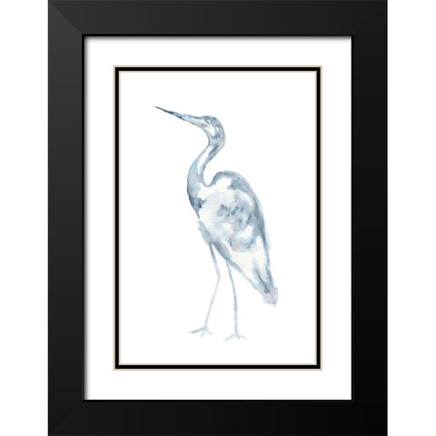 Beach Crane Black Modern Wood Framed Art Print with Double Matting by St. Amant, Yvette