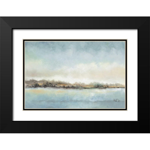 Calm Horizon Black Modern Wood Framed Art Print with Double Matting by Quintero, Tita
