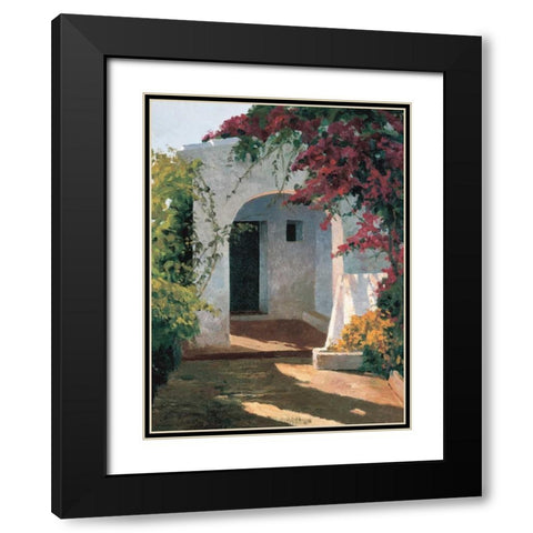 Porch Daylight Black Modern Wood Framed Art Print with Double Matting by Romeu, Poch