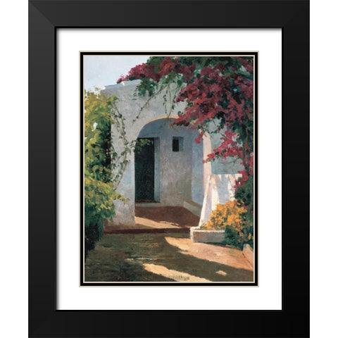 Porch Daylight Black Modern Wood Framed Art Print with Double Matting by Romeu, Poch