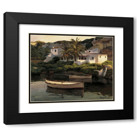 Cala San Esteban Black Modern Wood Framed Art Print with Double Matting by Romeu, Poch