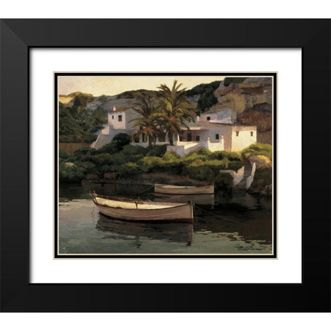 Cala San Esteban Black Modern Wood Framed Art Print with Double Matting by Romeu, Poch