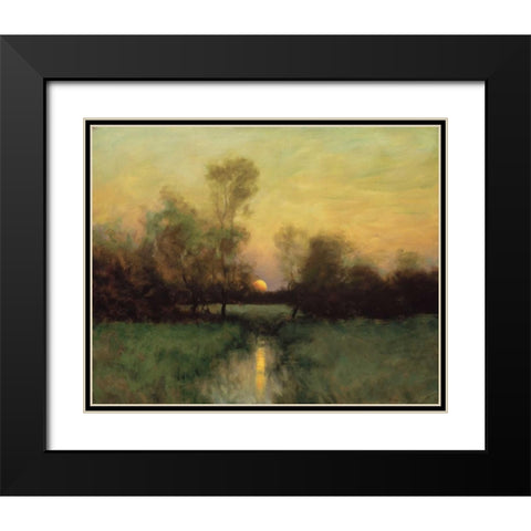 Summer Moonrise Black Modern Wood Framed Art Print with Double Matting by Sheehan, Dennis