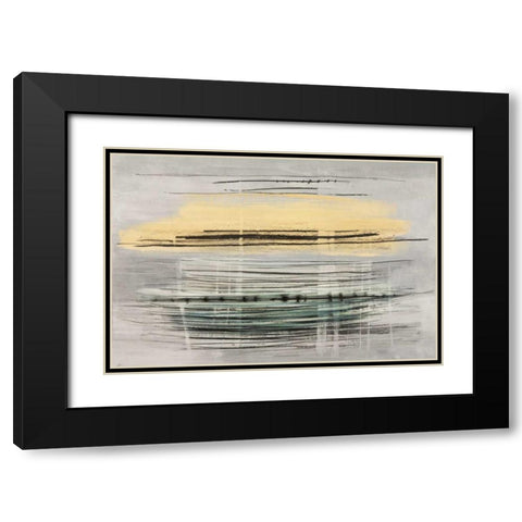 Sunrise Tracks Black Modern Wood Framed Art Print with Double Matting by Sims, Drew