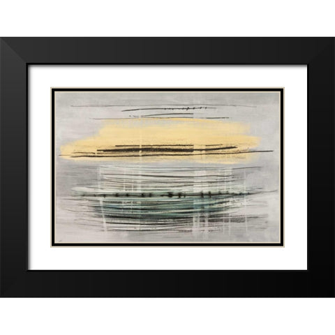 Sunrise Tracks Black Modern Wood Framed Art Print with Double Matting by Sims, Drew