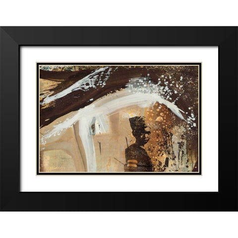 Soweto Girl Black Modern Wood Framed Art Print with Double Matting by Schandera, Frances