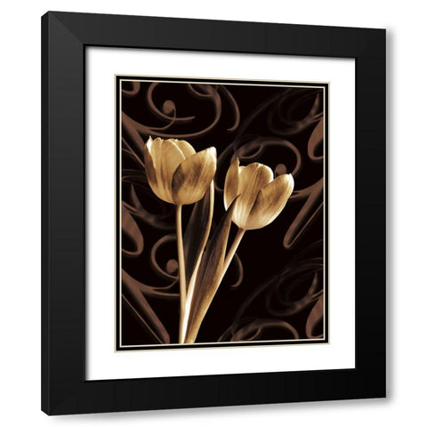 Floral Eloquence I Black Modern Wood Framed Art Print with Double Matting by Szilagyi, Ily