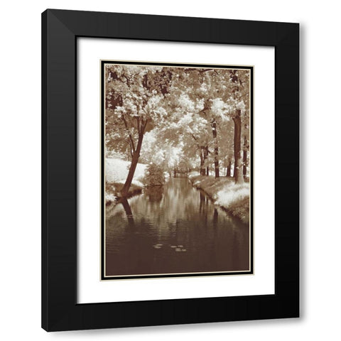 Water Under the Bridge Black Modern Wood Framed Art Print with Double Matting by Szilyagi, Ily