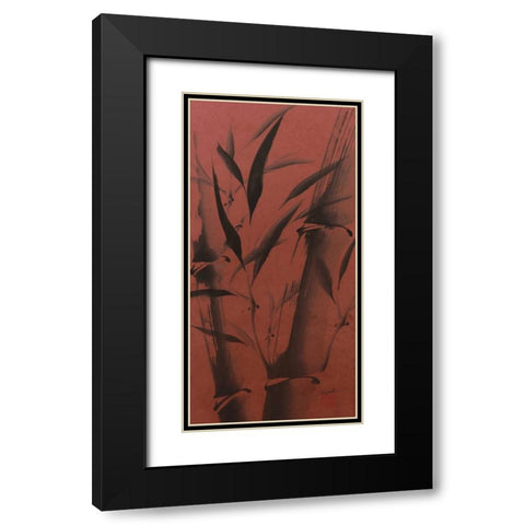 Bamboos Calm Black Modern Wood Framed Art Print with Double Matting by Sugita, Katsumi