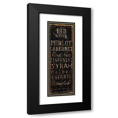 Red Wines Black Modern Wood Framed Art Print with Double Matting by Sanchez, Luis