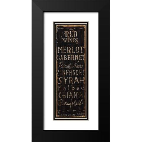 Red Wines Black Modern Wood Framed Art Print with Double Matting by Sanchez, Luis