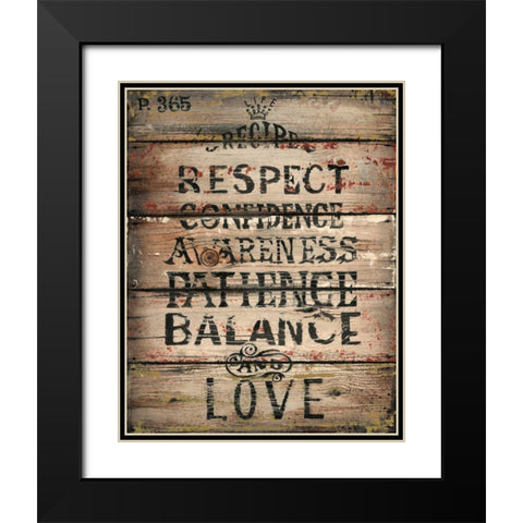 Life Recipe Black Modern Wood Framed Art Print with Double Matting by Sanchez, Luis