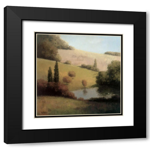 Inspired Hillsides I Black Modern Wood Framed Art Print with Double Matting by Udell