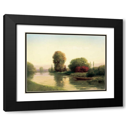 By the Riverside Black Modern Wood Framed Art Print with Double Matting by Udell