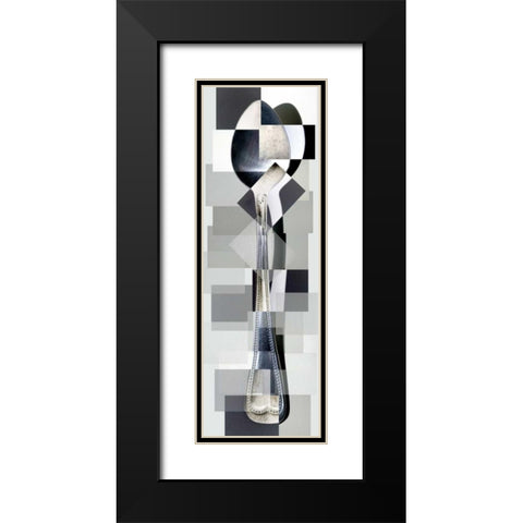 Spoon Black Modern Wood Framed Art Print with Double Matting by Ventosa, Pep