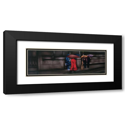 Down On The Street Black Modern Wood Framed Art Print with Double Matting by Visa, Xavier