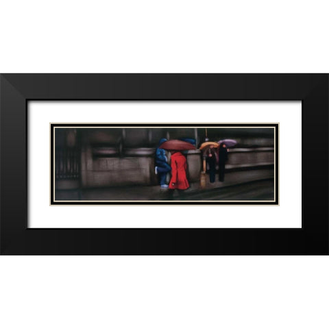Down On The Street Black Modern Wood Framed Art Print with Double Matting by Visa, Xavier