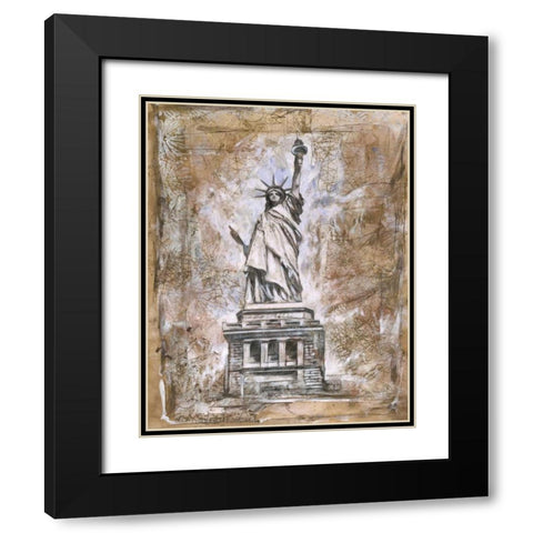 Liberty Black Modern Wood Framed Art Print with Double Matting by WIley, Marta G.