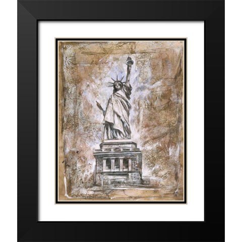 Liberty Black Modern Wood Framed Art Print with Double Matting by WIley, Marta G.