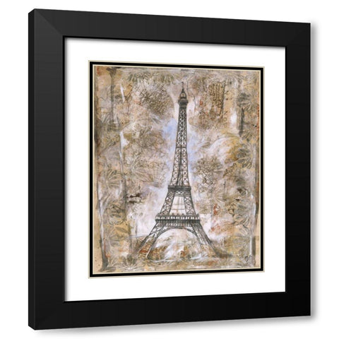 Eiffel Tower Black Modern Wood Framed Art Print with Double Matting by Wiley, Marta G.
