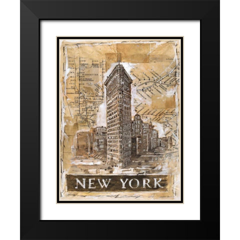 New York Black Modern Wood Framed Art Print with Double Matting by Wiley, Marta G.
