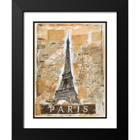 Paris Black Modern Wood Framed Art Print with Double Matting by Wiley, Marta G.