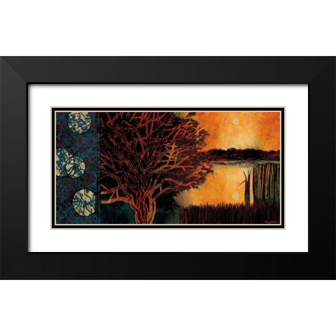 Burning Heart Black Modern Wood Framed Art Print with Double Matting by Willson, Valerie