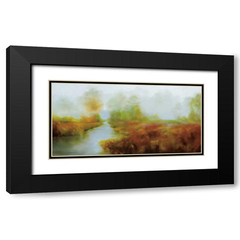 Fraser River Park Black Modern Wood Framed Art Print with Double Matting by Zakharova, Tetiana