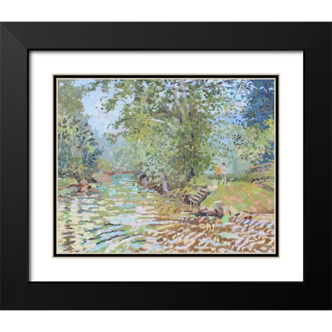 Nimrod Plein Air Painter Black Modern Wood Framed Art Print with Double Matting by Bajility, Andras