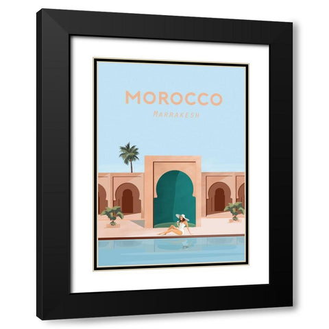 Moroco Black Modern Wood Framed Art Print with Double Matting by Artic Frame Studio