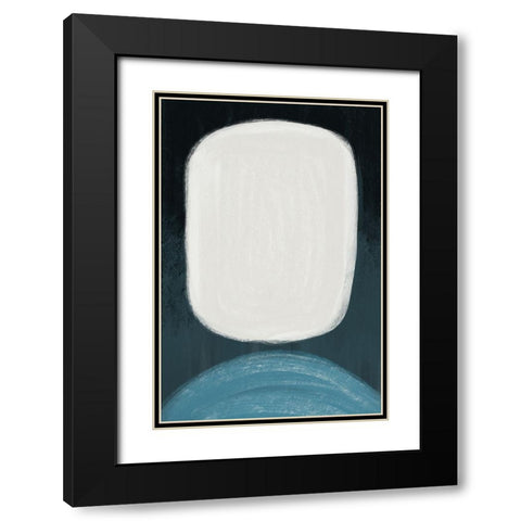 Abstract Blue I  Black Modern Wood Framed Art Print with Double Matting by Artic Frame Studio