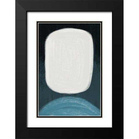 Abstract Blue I  Black Modern Wood Framed Art Print with Double Matting by Artic Frame Studio