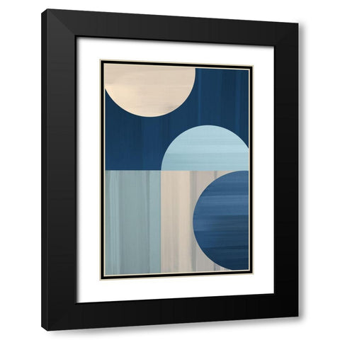 Abstract Blue IV Black Modern Wood Framed Art Print with Double Matting by Artic Frame Studio