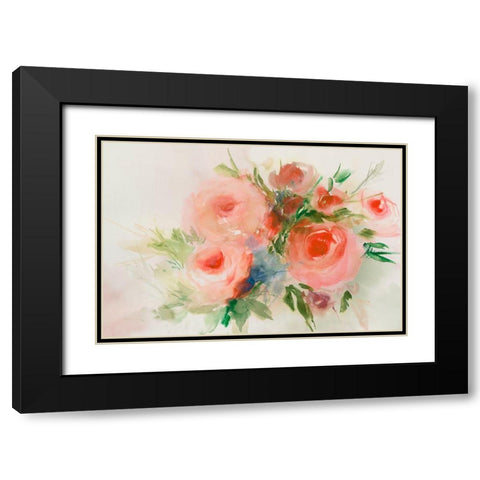 Dreamy Florals I  Black Modern Wood Framed Art Print with Double Matting by Aria K
