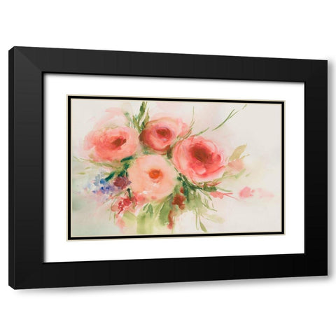 Dreamy Florals II Black Modern Wood Framed Art Print with Double Matting by Aria K