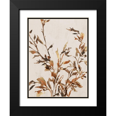 Golden Frond I  Black Modern Wood Framed Art Print with Double Matting by Aria K