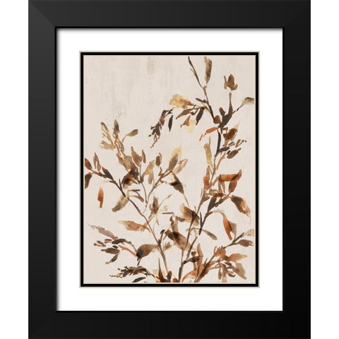 Golden Frond II  Black Modern Wood Framed Art Print with Double Matting by Aria K