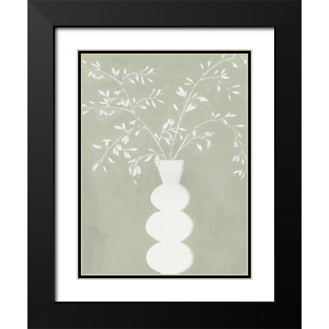 Sage Vase I  Black Modern Wood Framed Art Print with Double Matting by Aria K