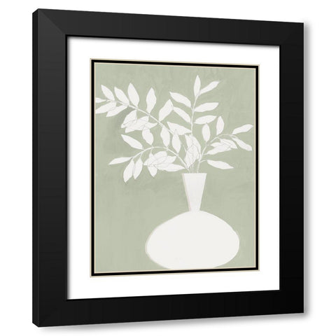 Sage Vase II Black Modern Wood Framed Art Print with Double Matting by Aria K