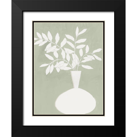 Sage Vase II Black Modern Wood Framed Art Print with Double Matting by Aria K