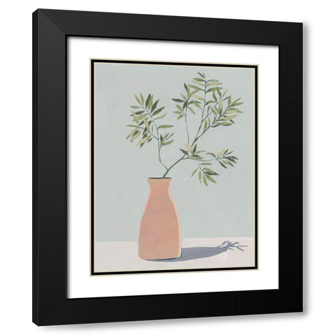 Terracotta Vase II Black Modern Wood Framed Art Print with Double Matting by Aria K