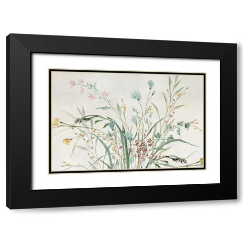 Wild Forest Flowers Black Modern Wood Framed Art Print with Double Matting by Aria K