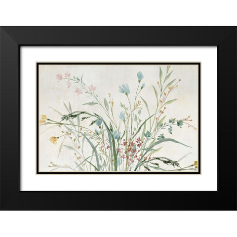 Wild Forest Flowers Black Modern Wood Framed Art Print with Double Matting by Aria K