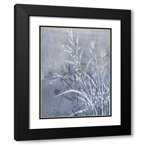 Cool Floral I Black Modern Wood Framed Art Print with Double Matting by Aria K