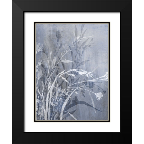 Cool Floral II Black Modern Wood Framed Art Print with Double Matting by Aria K
